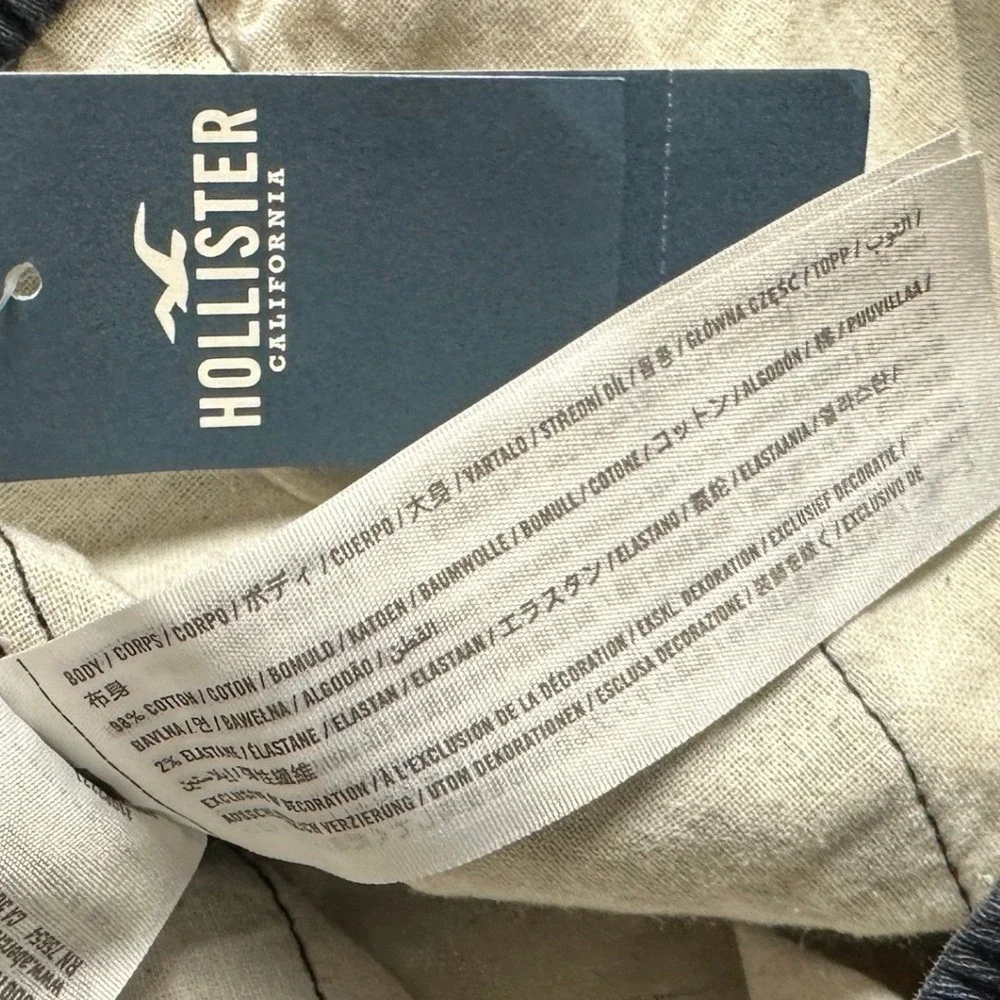 NEW Hollister Pants Men Medium Blue Black Tie Dye Skinny Jogger Advanced Stretch